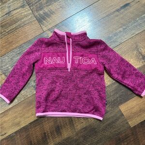 Nautica Girls' Magenta Pink Half-Zip Hoodie